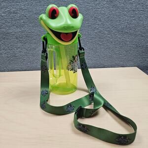 Rainforest Cafe Cha Cha Sipper Cup Frog 3D Head Travel Cup Water Bottle Souvenir
